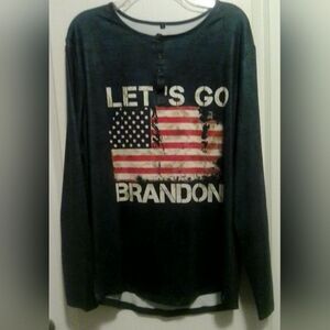 New Let’s Go Brandon Long Sleeve Shirt L - Patriotic Graphic Tee